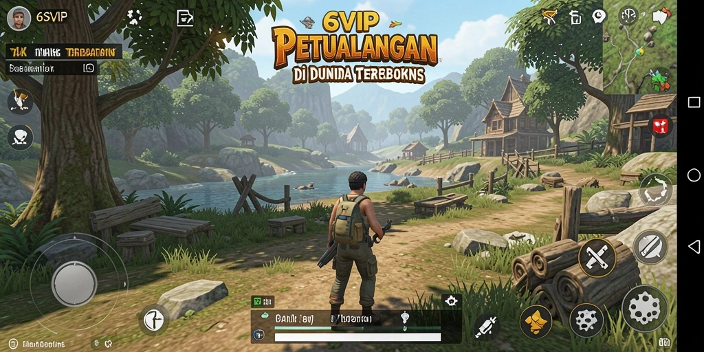Screenshot gameplay 6SVIP yang menampilkan dunia terbuka yang memukau.