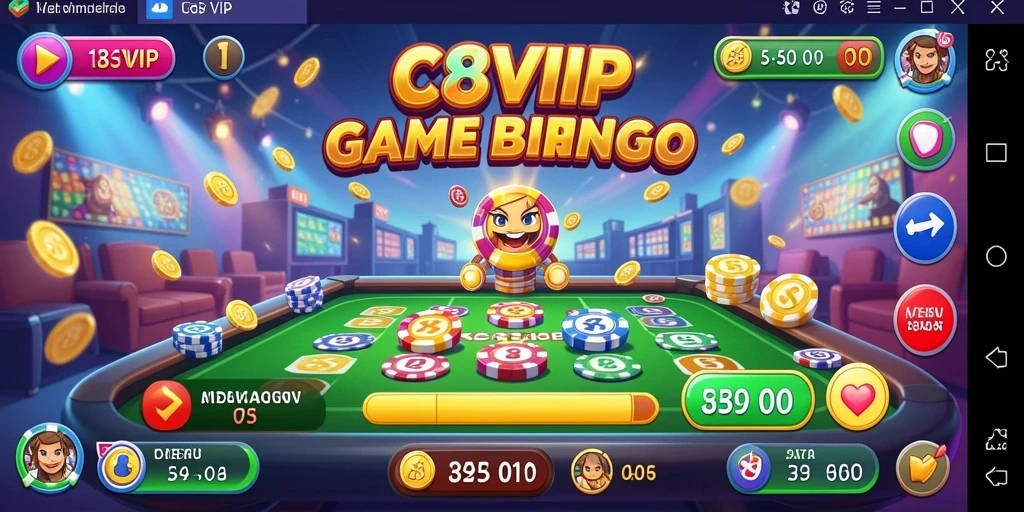 Gameplay C8VIP yang menyenangkan dan penuh warna pada Bingo.