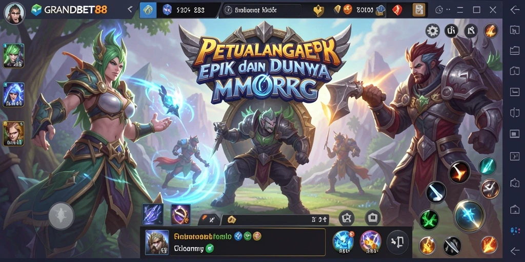 Tangkapan layar mendalam dari gameplay <strong>GRANDBET88</strong> yang menampilkan pertempuran seru.