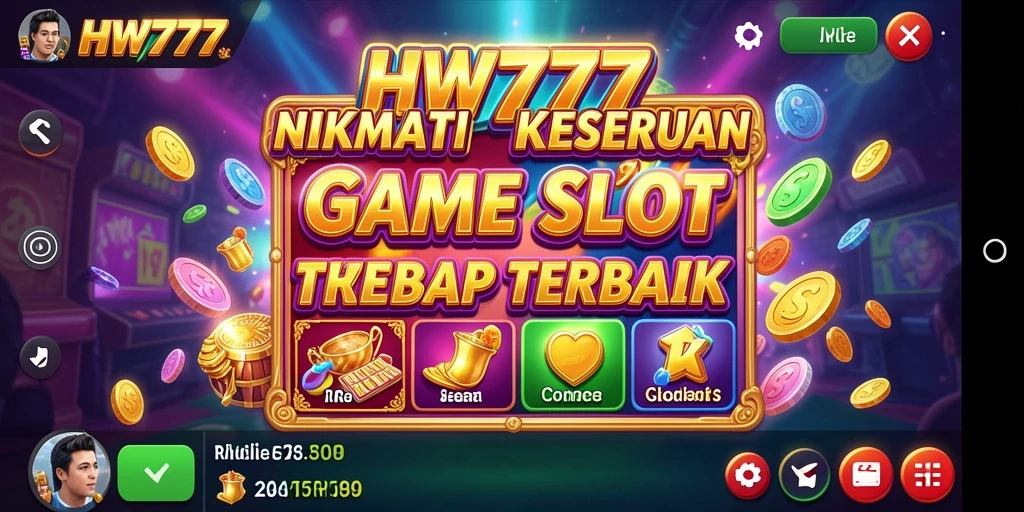 Tangkapan layar gameplay HW777 menampilkan momen seru dengan simbol Slot.