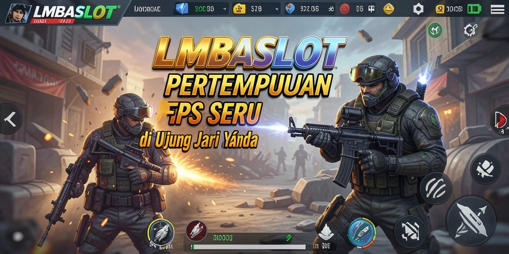 Screenshot LMBASLOT menampilkan aksi seru dalam mode FPS.
