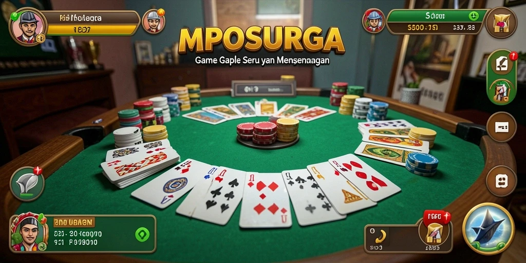 Screenshot gameplay MPOSURGA menampilkan momen seru permainan Gaple.