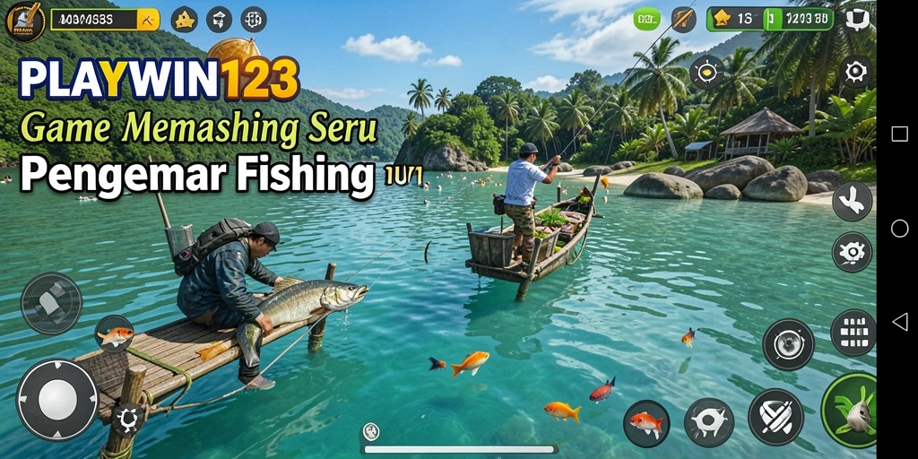 Screenshot gameplay PLAYWIN123 dengan pemandangan memancing yang menakjubkan.
