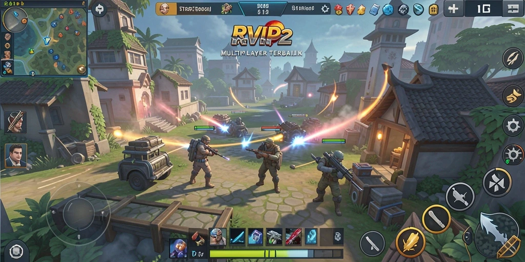 Tangkapan layar gameplay RVIP2 yang menampilkan pertempuran seru dan strategi cerdas.